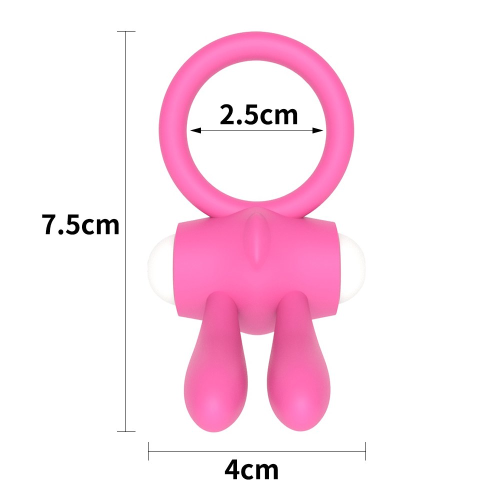 Вібруюче ерекційне кільце Lovetoy Power Clit Silicone Cockring, 7.5 см (рожевий)