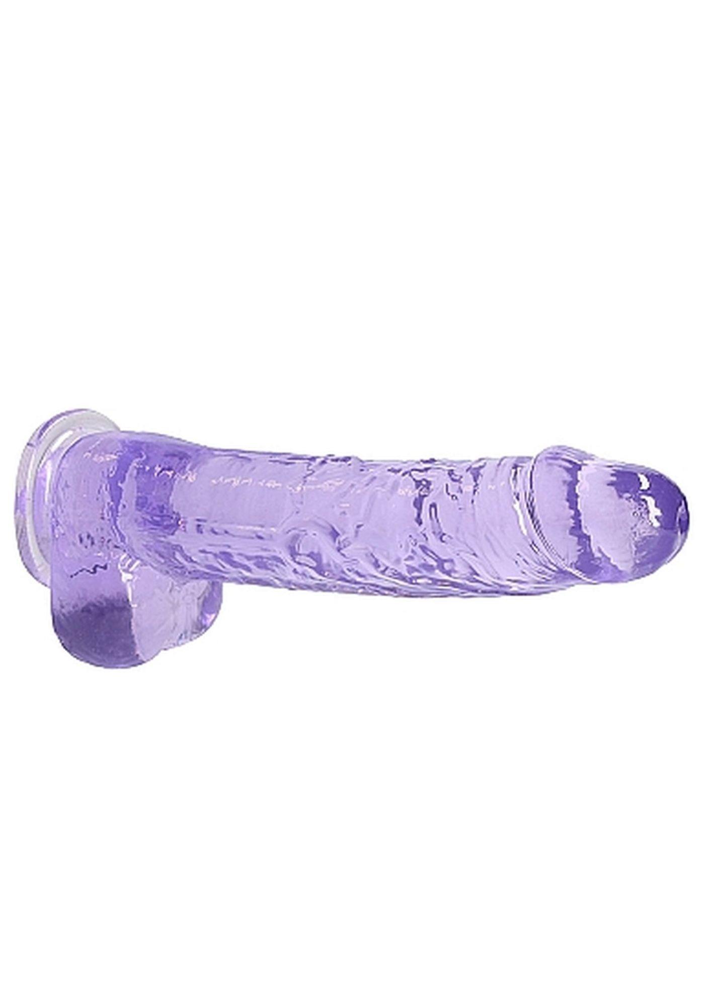Фаллоимитатор Realrock Crystal Clear 9", 22 см (фиолетовый)
