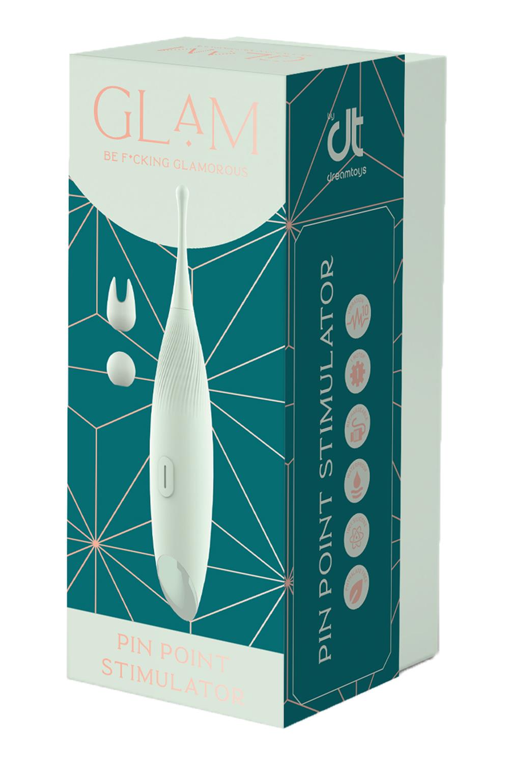 Вибратор Glam Pin Point Stimulator, 17 см (мятный)