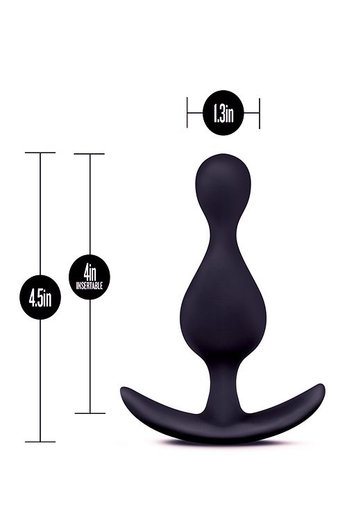 Korek analny Anal Adventures Platinum, 12 cm (czarny)