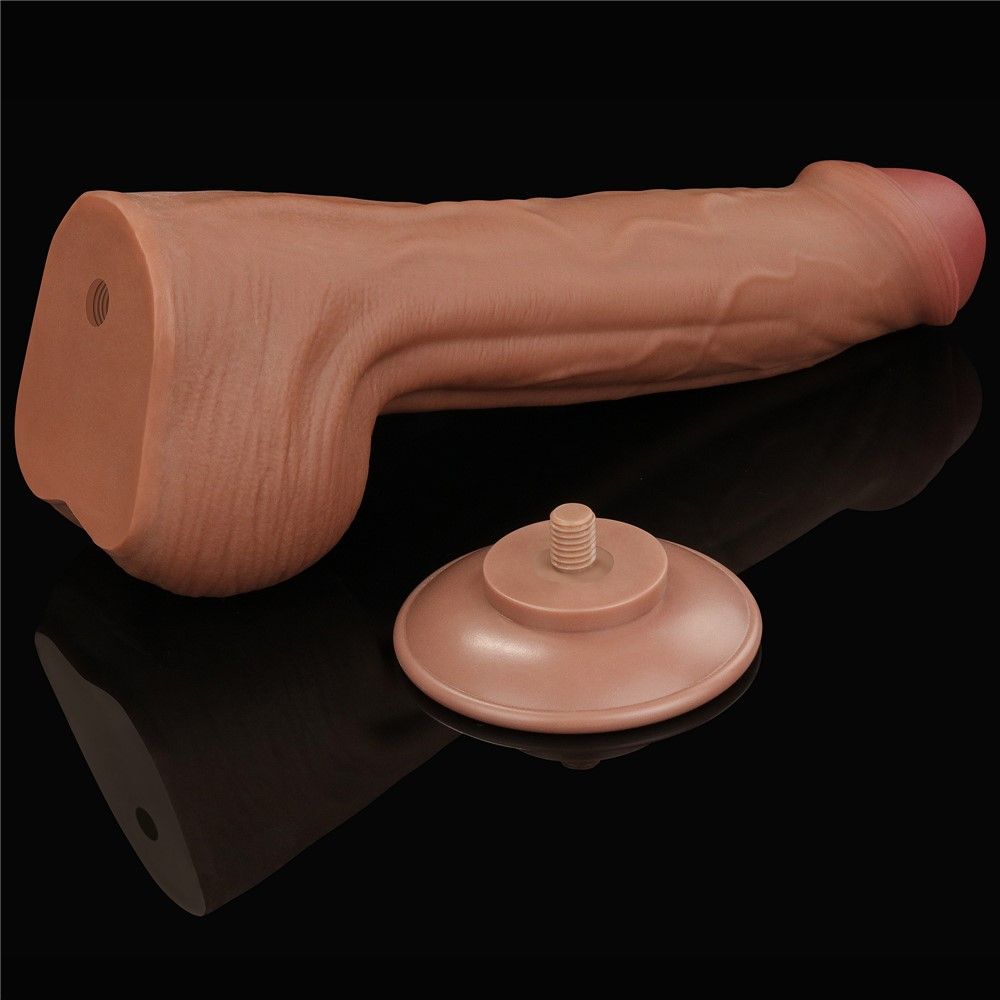 Dildo LoveToy Sliding-Skin Dual Layer Dong, 29 cm (brązowy)