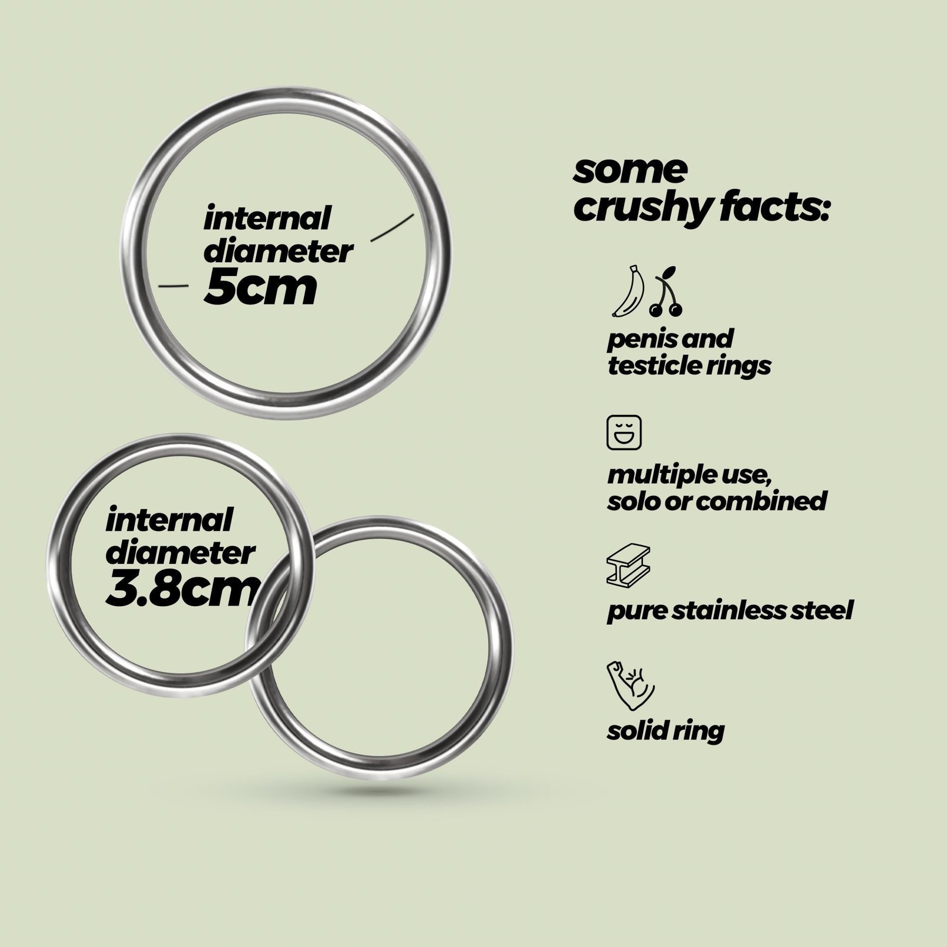 Набор эрекционных колец Crushious Metaleros, 3 шт (серебристый)