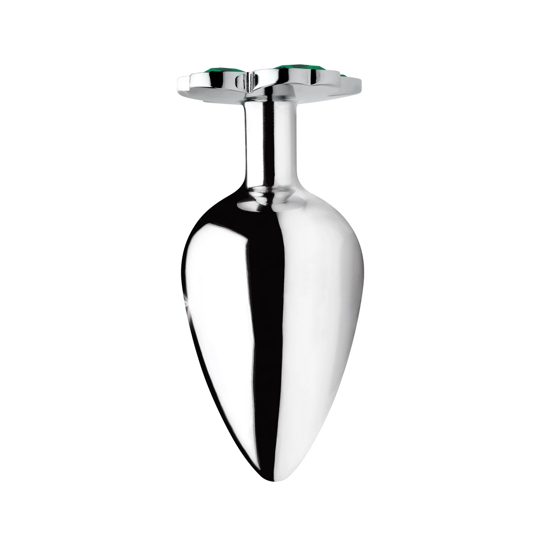 Korek analny XR Brands Clover Large, 8,9 cm (srebrny)