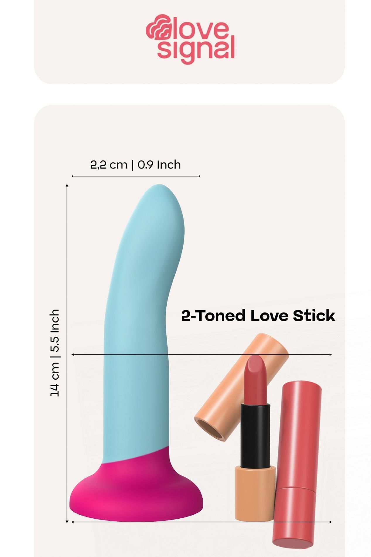 Dildo Dream Toys 2-Toned Love Stick Small, 14 cm (turkus)