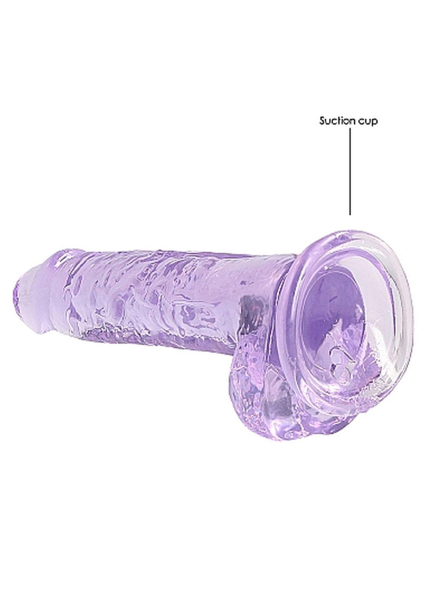 Фаллоимитатор RealRock Crystal Clear 7”, 19 см (фиолетовый)