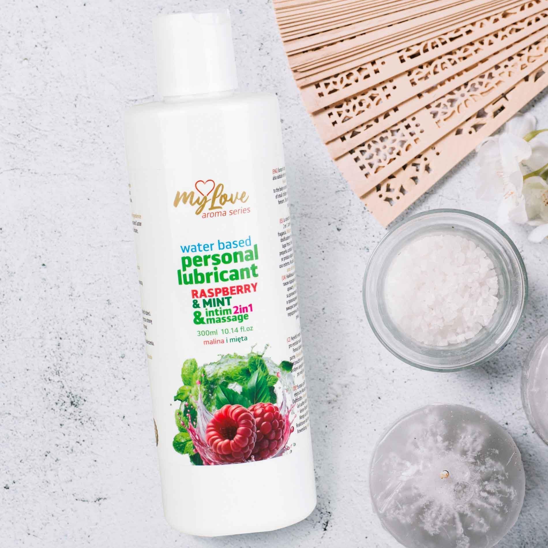 Лубрикант MyLove Aroma Series Intim&Massage 2in1 Raspberry & Mint, 300 мл