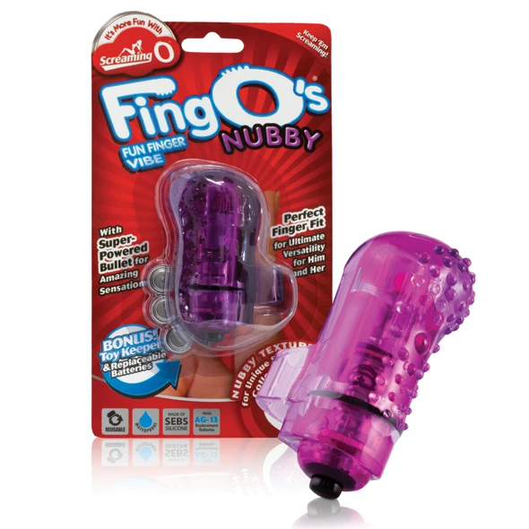 Вибратор на палец The Screaming O FingO Nubby, 6 см (фиолетовый)