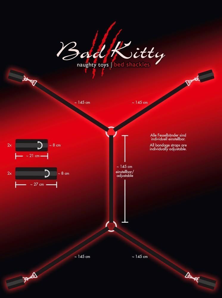 Бондажний набір Bad Kitty Bed Shackles, (чорний)