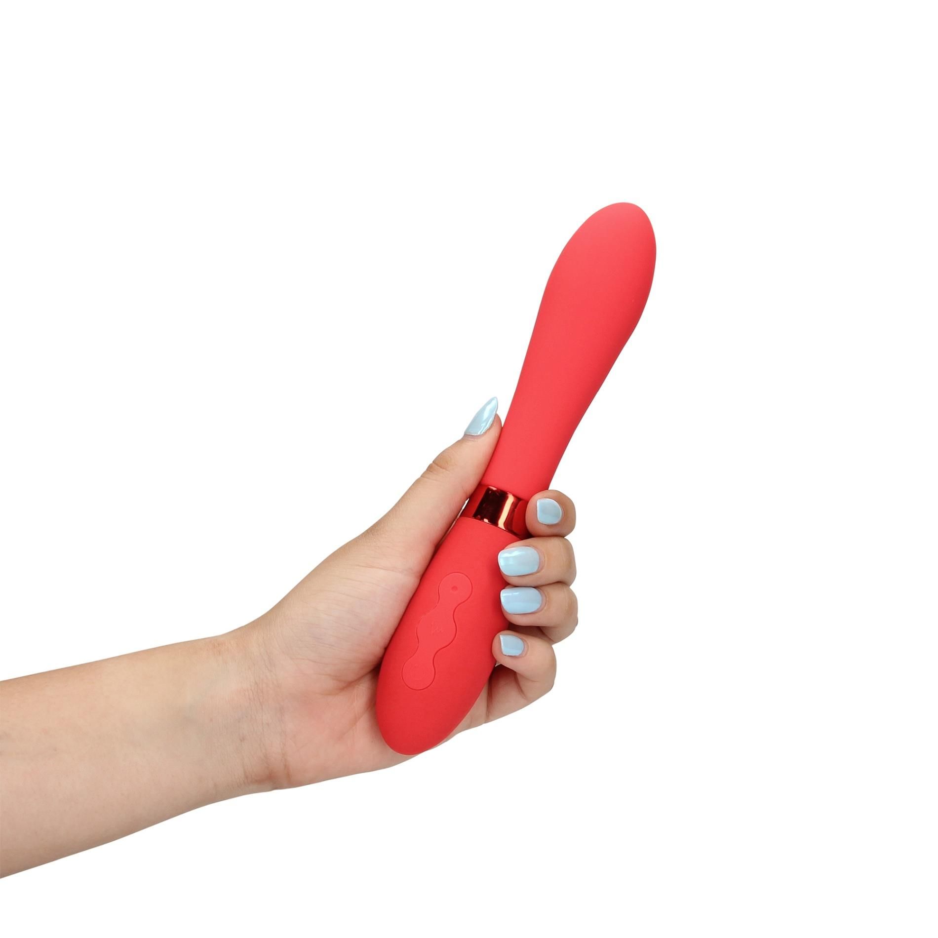 Вибратор Loveline Smooth Silicone G-Spot, 20.5 см (красный)