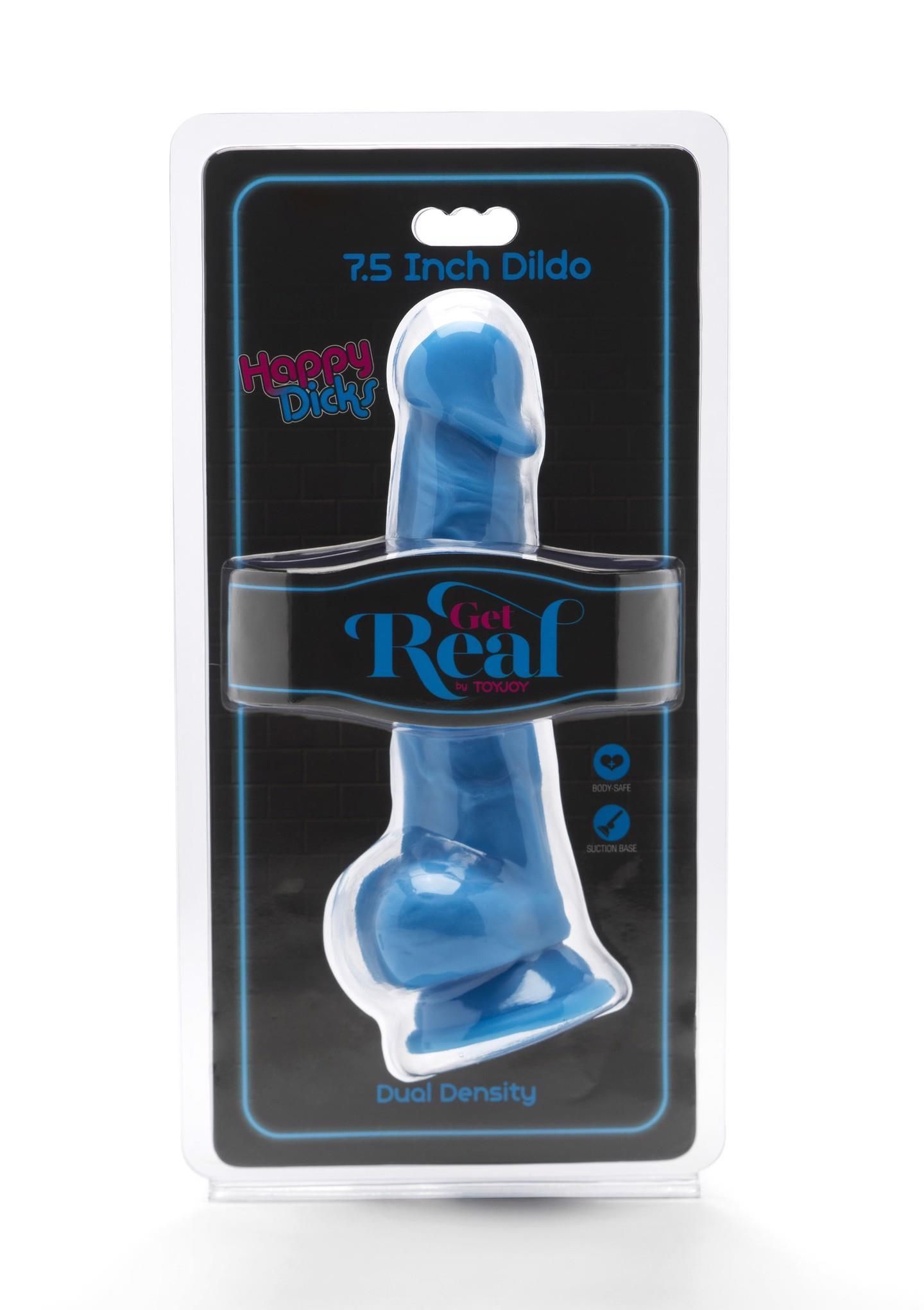Фаллоимитатор Get Real Happy Dicks Dildo 7,5 In, 19 см (голубой)