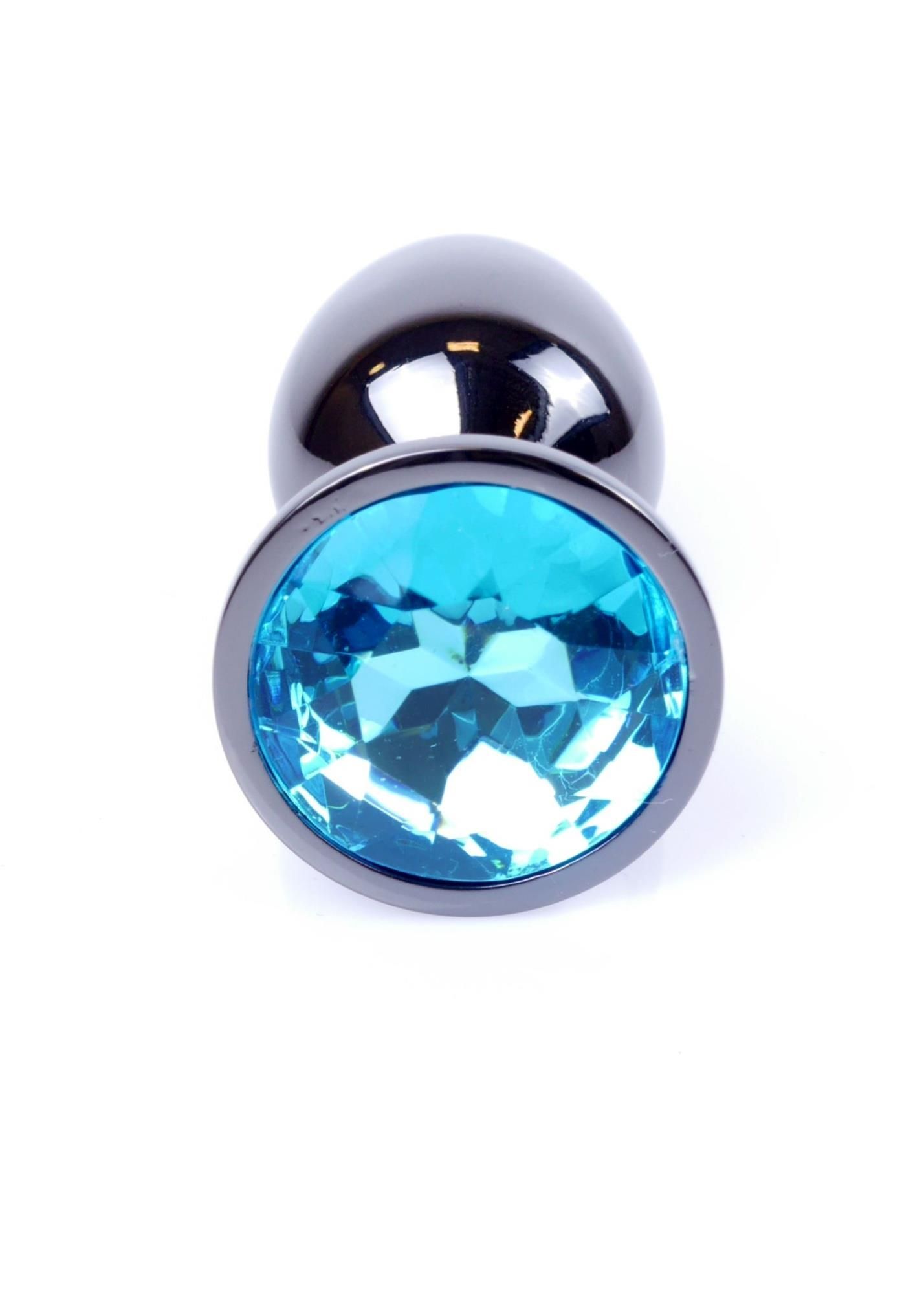 Анальна пробка MyLove Toys Jewellery Dark Silver Plug, 7 см (блакитний)