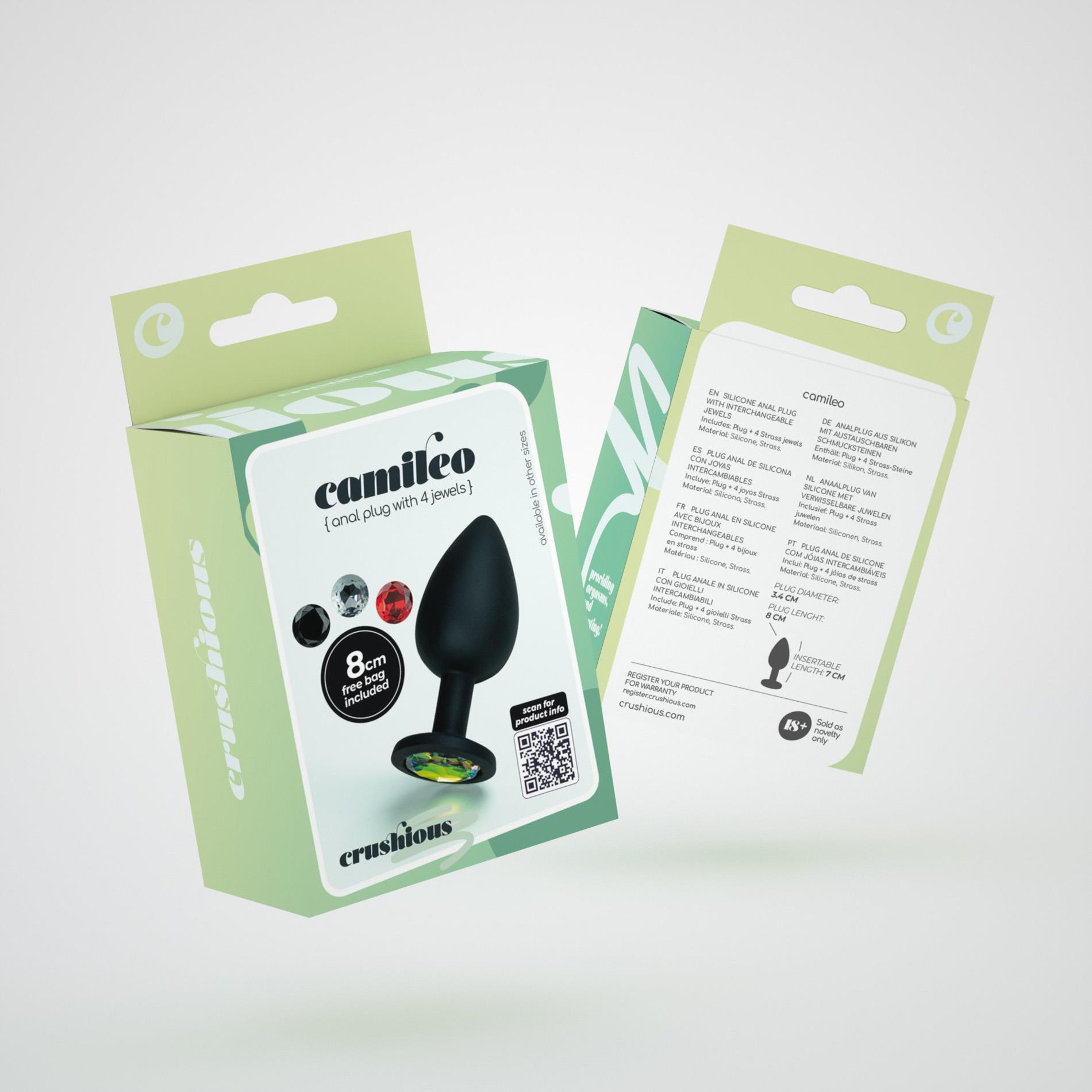 Korek analny Crushious Camileo M, 8 cm (czarny)