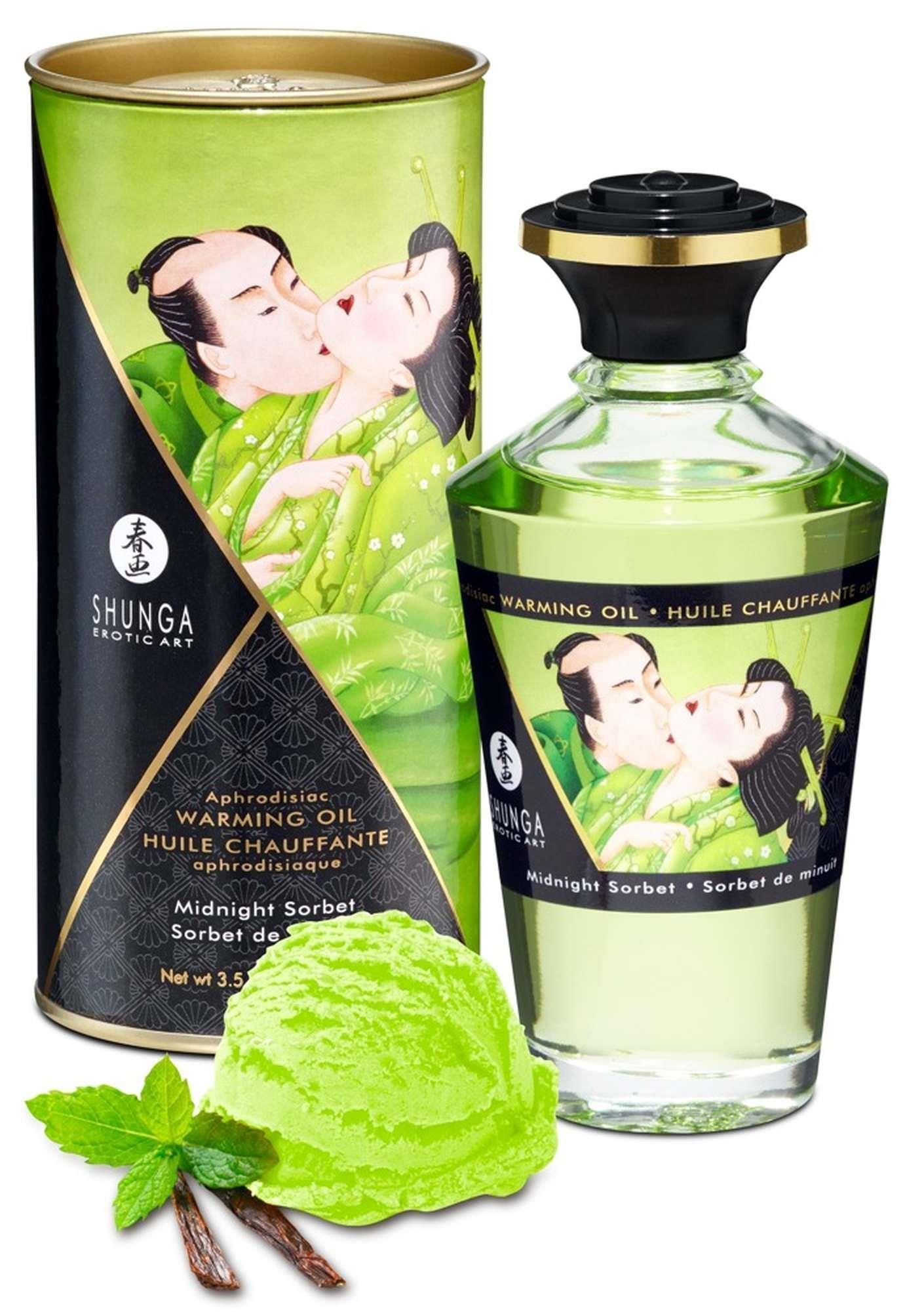 Согревающее массажное масло Shunga Aphrodisiac  Midnight Sorbet, 100 мл