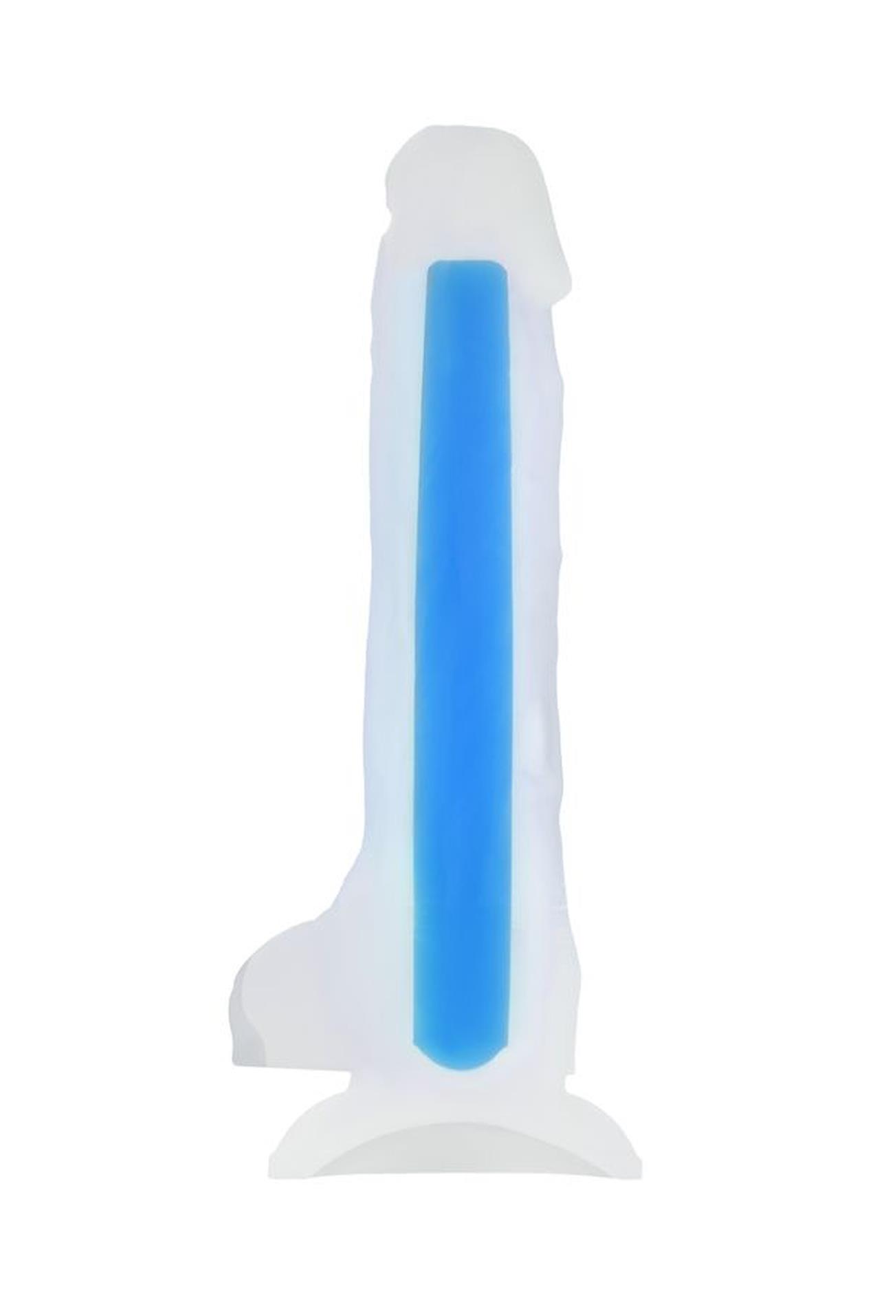 Toyfa Bruce Glow - Dildo, Niebieski, 21 cm