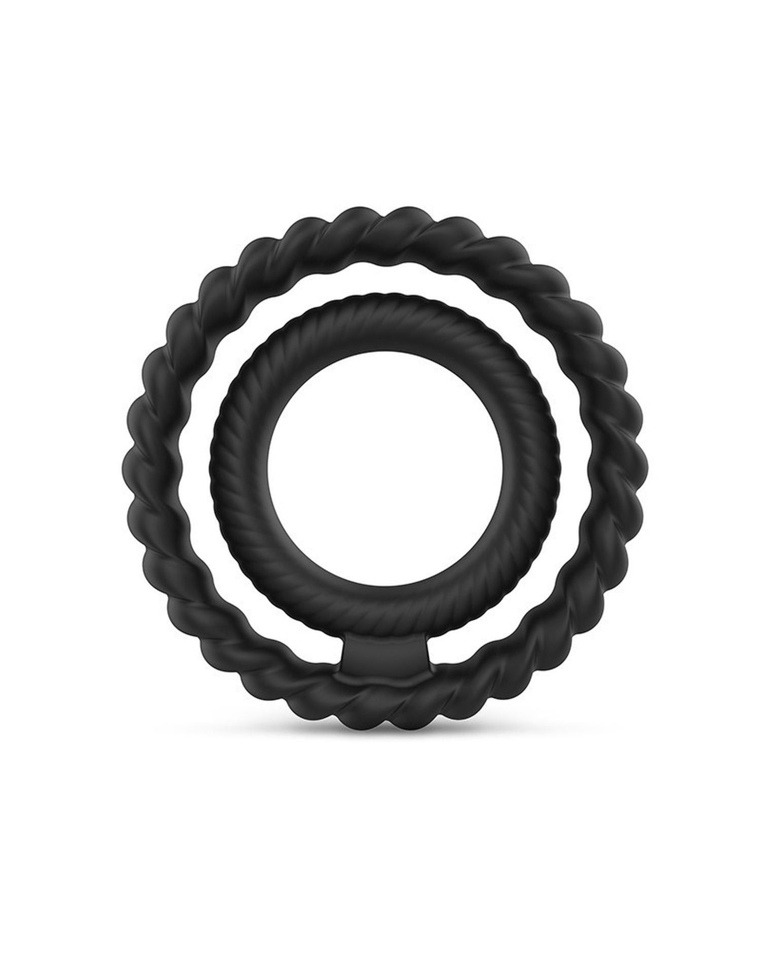Двойное эрекционное кольцо Dorcel Dual Ring, 5,7 см (черный)
