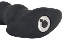 Анальная цепочка с вибрацией Black Velvets Rechargeable Beads, 21 см (черный)