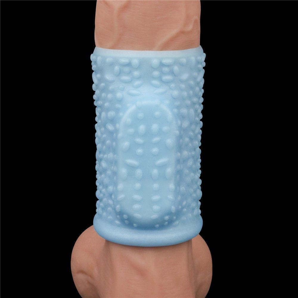 Насадка на пенис Knights Ring Vibrating Drip, 10 см (голубой)