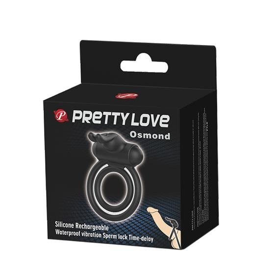 Виброкольцо Pretty Love Osmond CockRing, 7 см (черный)
