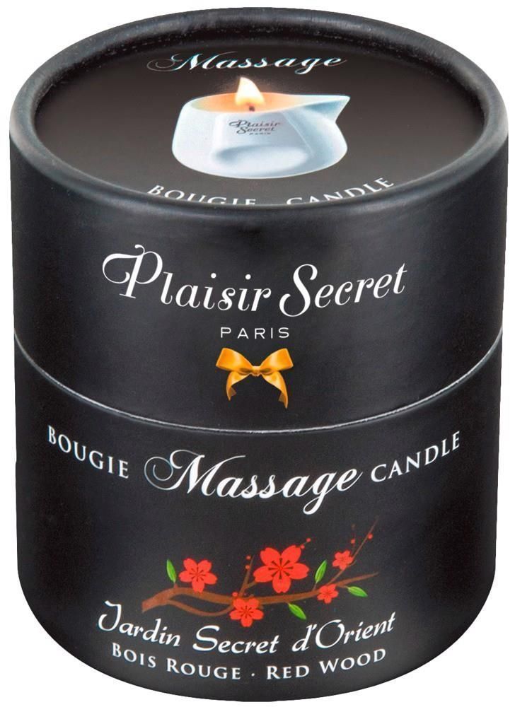 Масажна свічка Plaisirs Secrets Red Wood, 80 мл