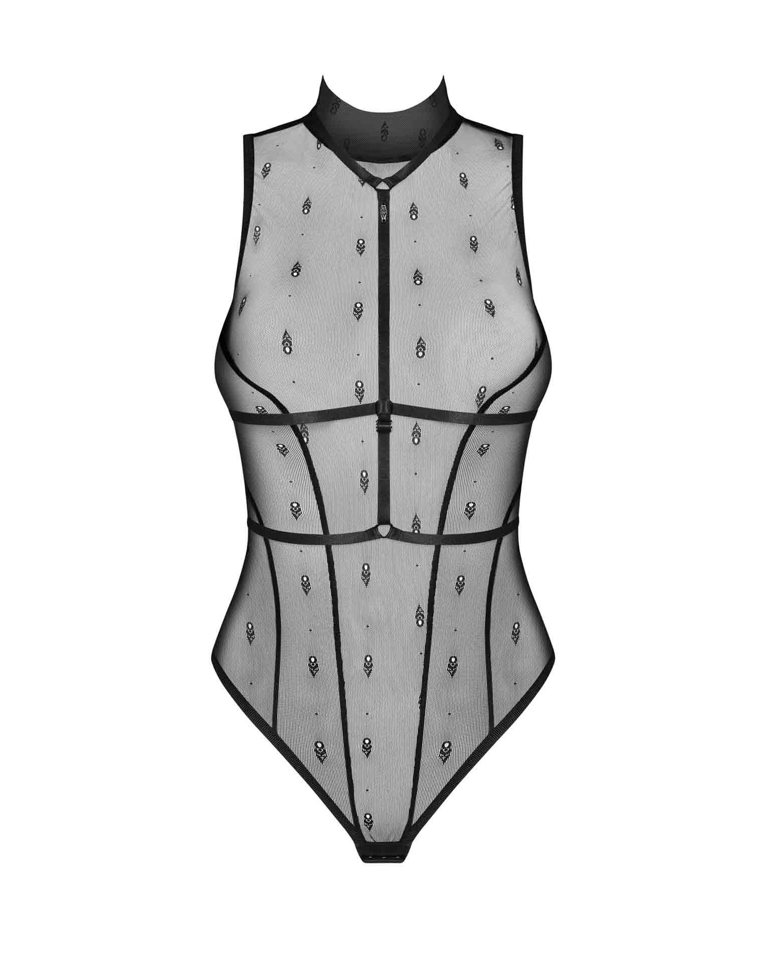 Боди Obsessive Anniverse Special z uprzężą, S/M (черный)