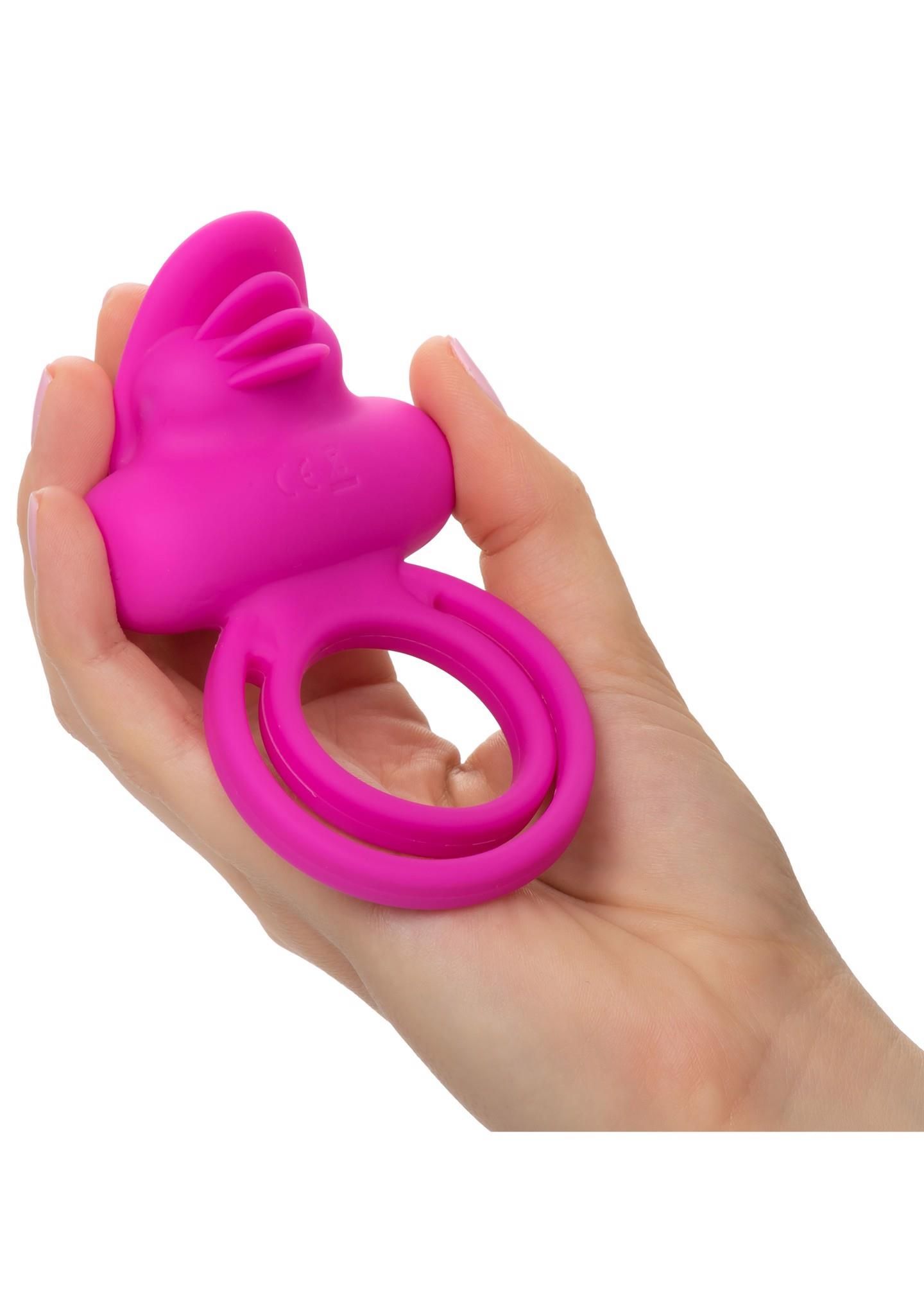 Виброкольцо CalExotics Dual Clit Flicker Enhancer, 6х3.7 см (розовый)