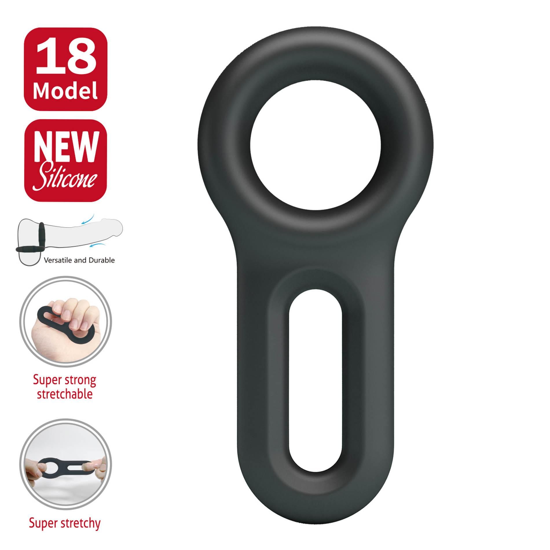Эрекционное кольцо Crazy Bull Oniel Penis Ring, 9.5 см (черный)