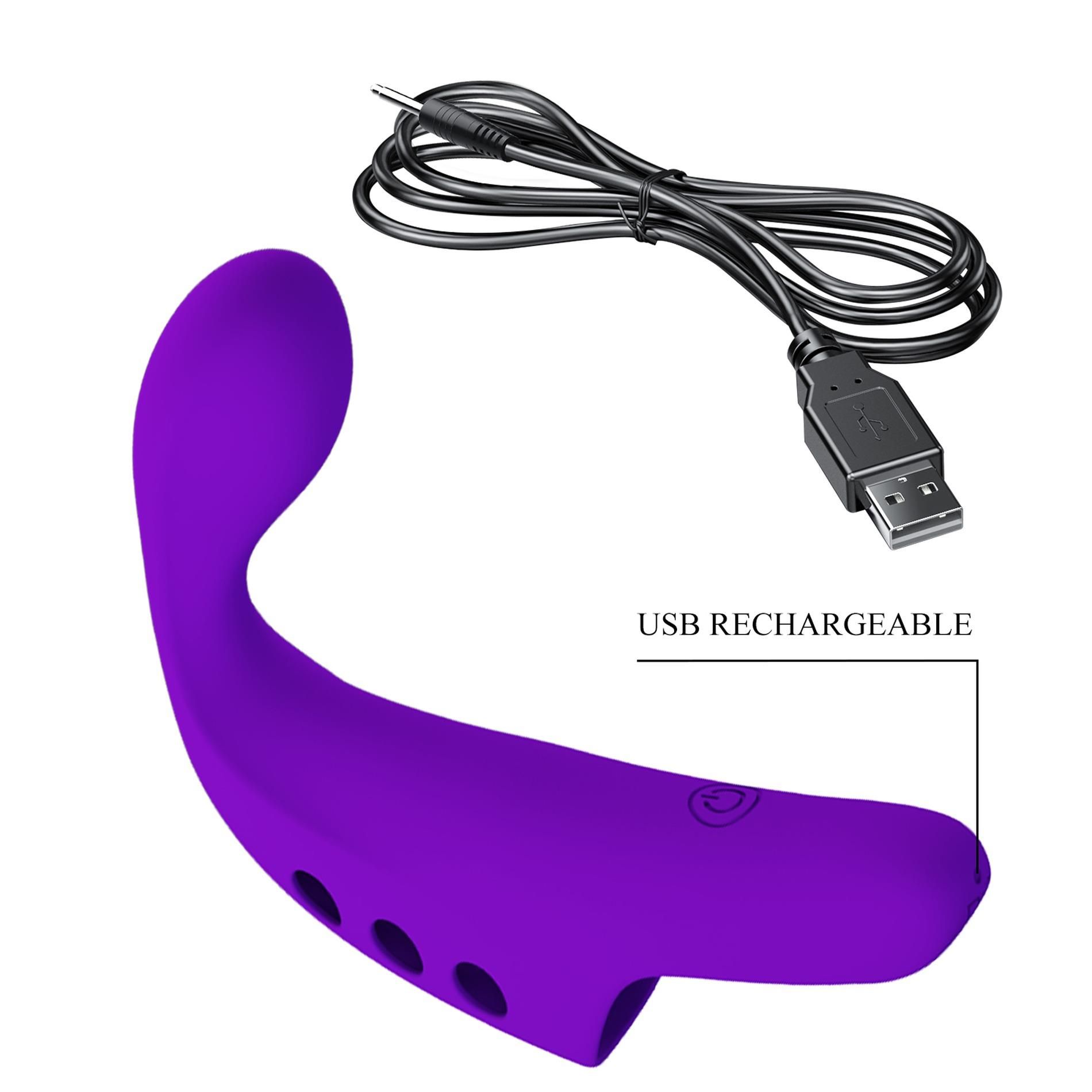 Вибратор на палец Pretty Love Fingering Vibrator Gorgon, 9,3 см (фиолетовый)