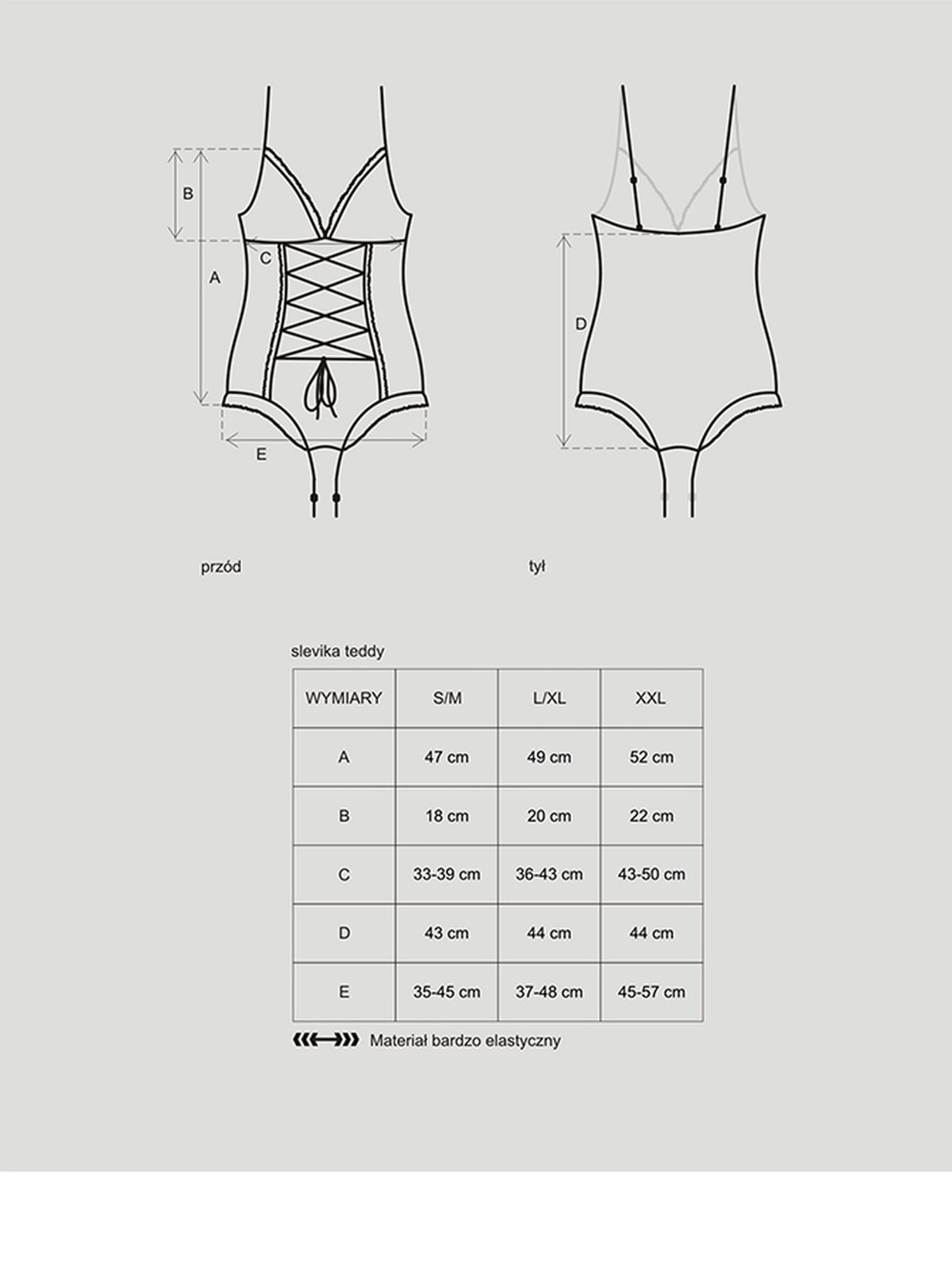 Боди с открытой промежностью Obsessive Slevika, S/M (черный)
