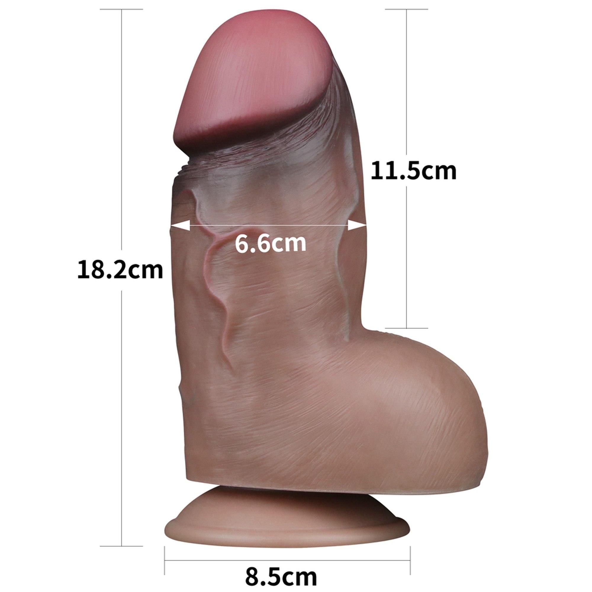 Реалистичный фаллоимитатор LoveToy Nature Cock, 18,2 см (коричневый)