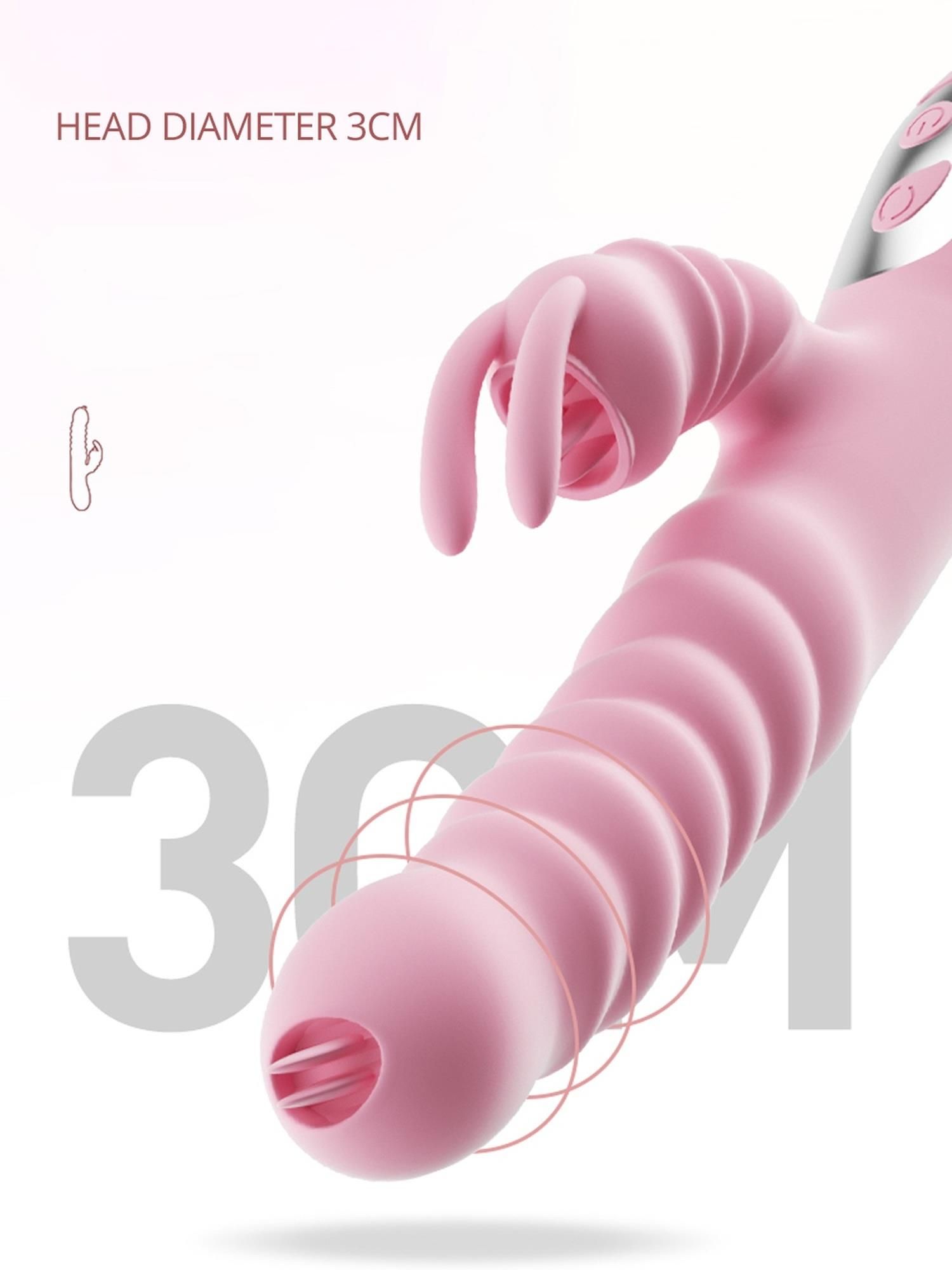 Вибратор-кролик Boss Series Hannah, 25 см (розовый)