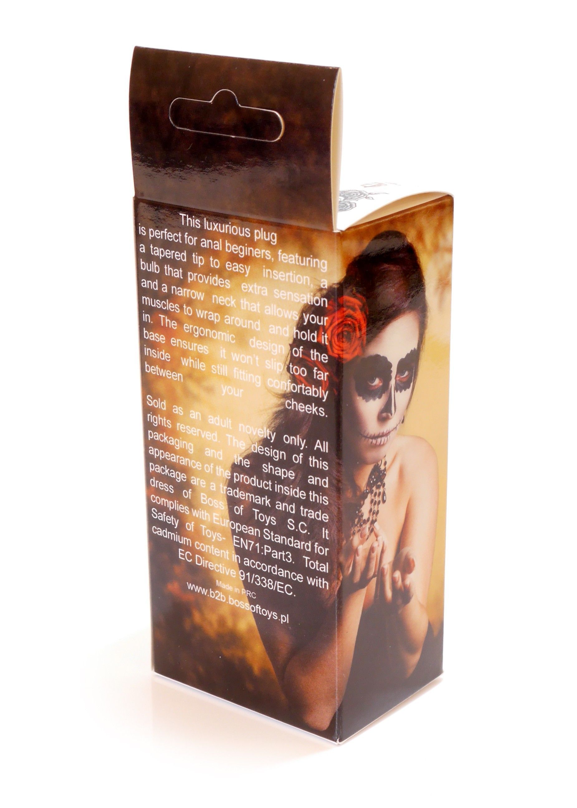 Silikonowy korek analny z kryształem Boss Silikon Jewellery, 8 cm (niebieski)