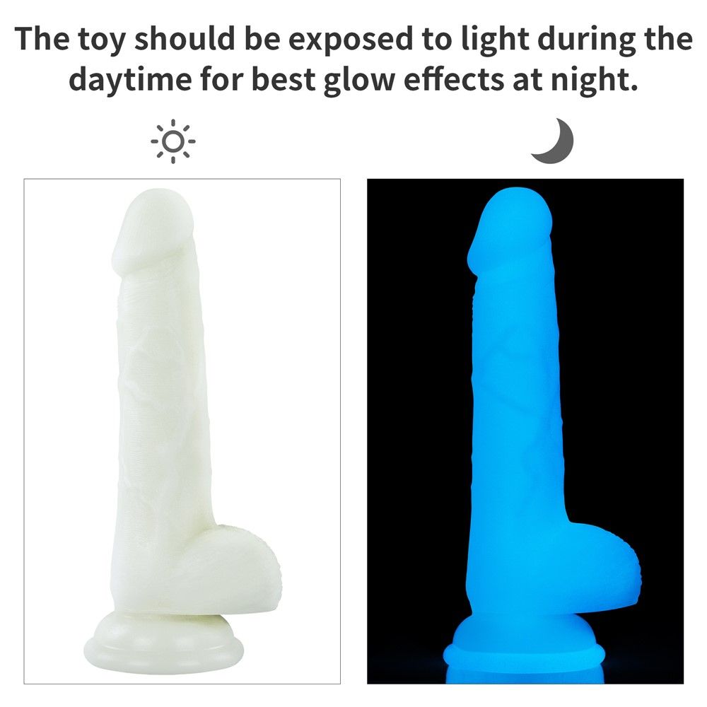 Неоновый фаллоимитатор LoveToy Lumino Play, 18 см (синий)
