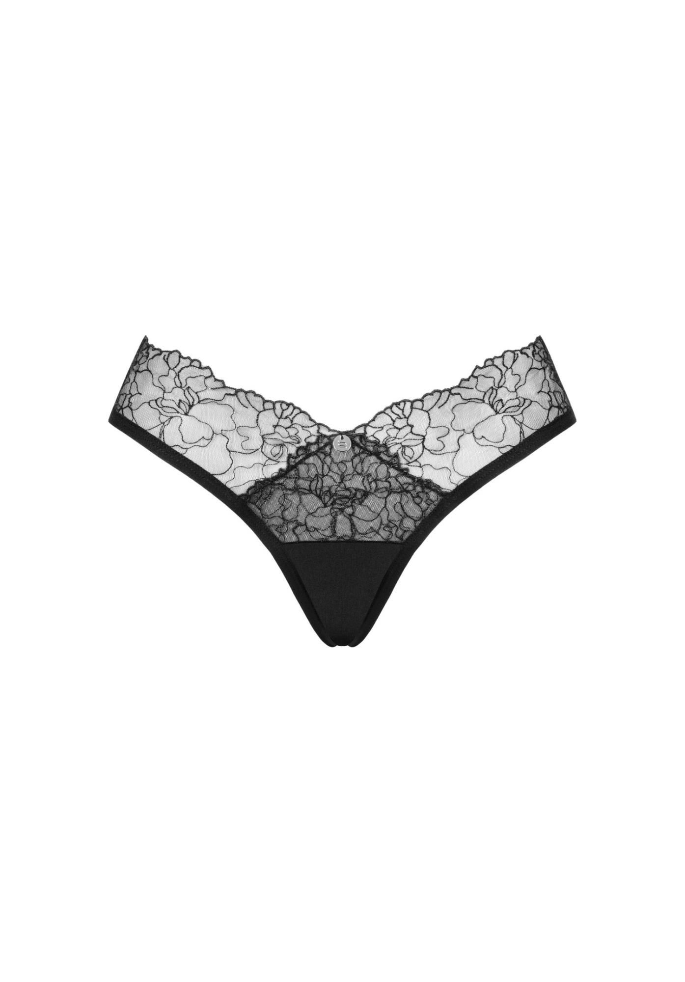 Сексуальные классические трусики Obsessive Bella Rou, XL/2XL (черный)