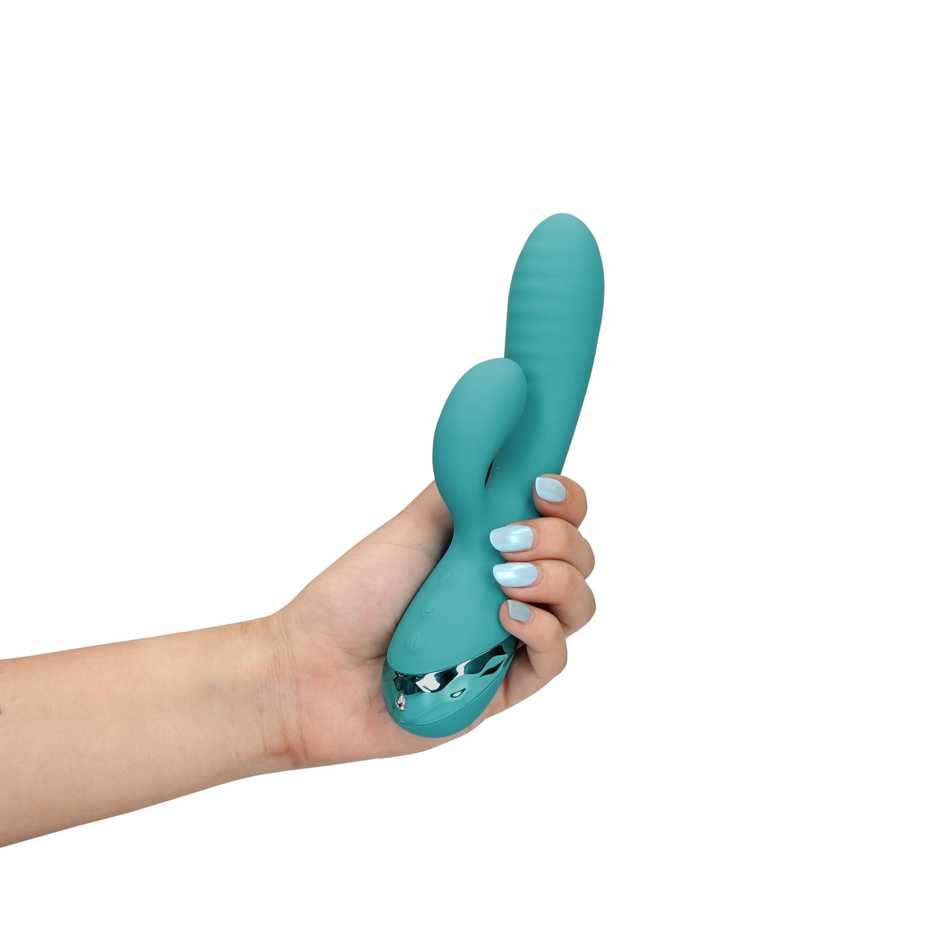 Вибратор-кролик Loveline Inflatable Rabbit, 20 см (зеленый)