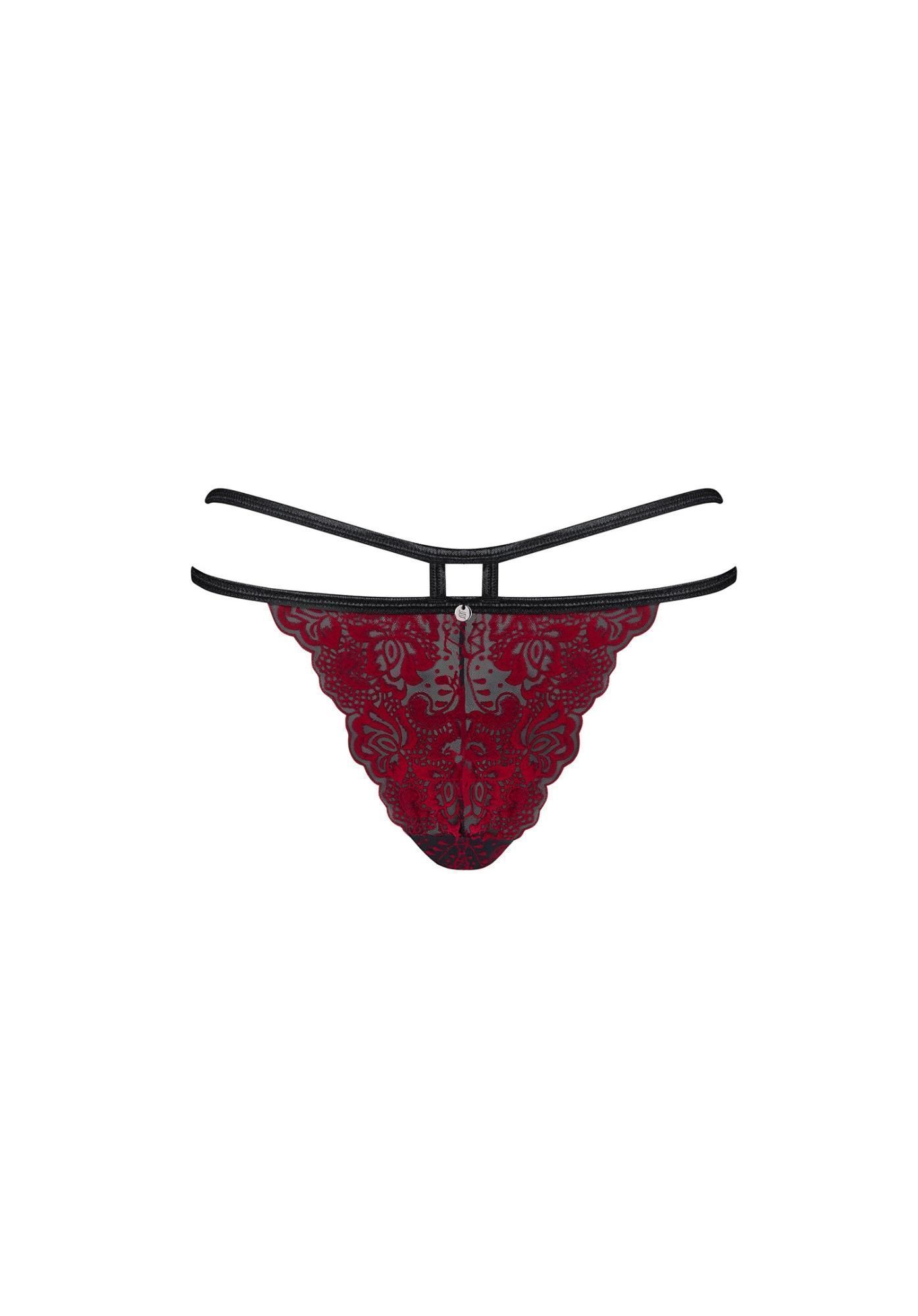 Трусики-стринги Obsessive Sugestina, L/XL (бордовый)