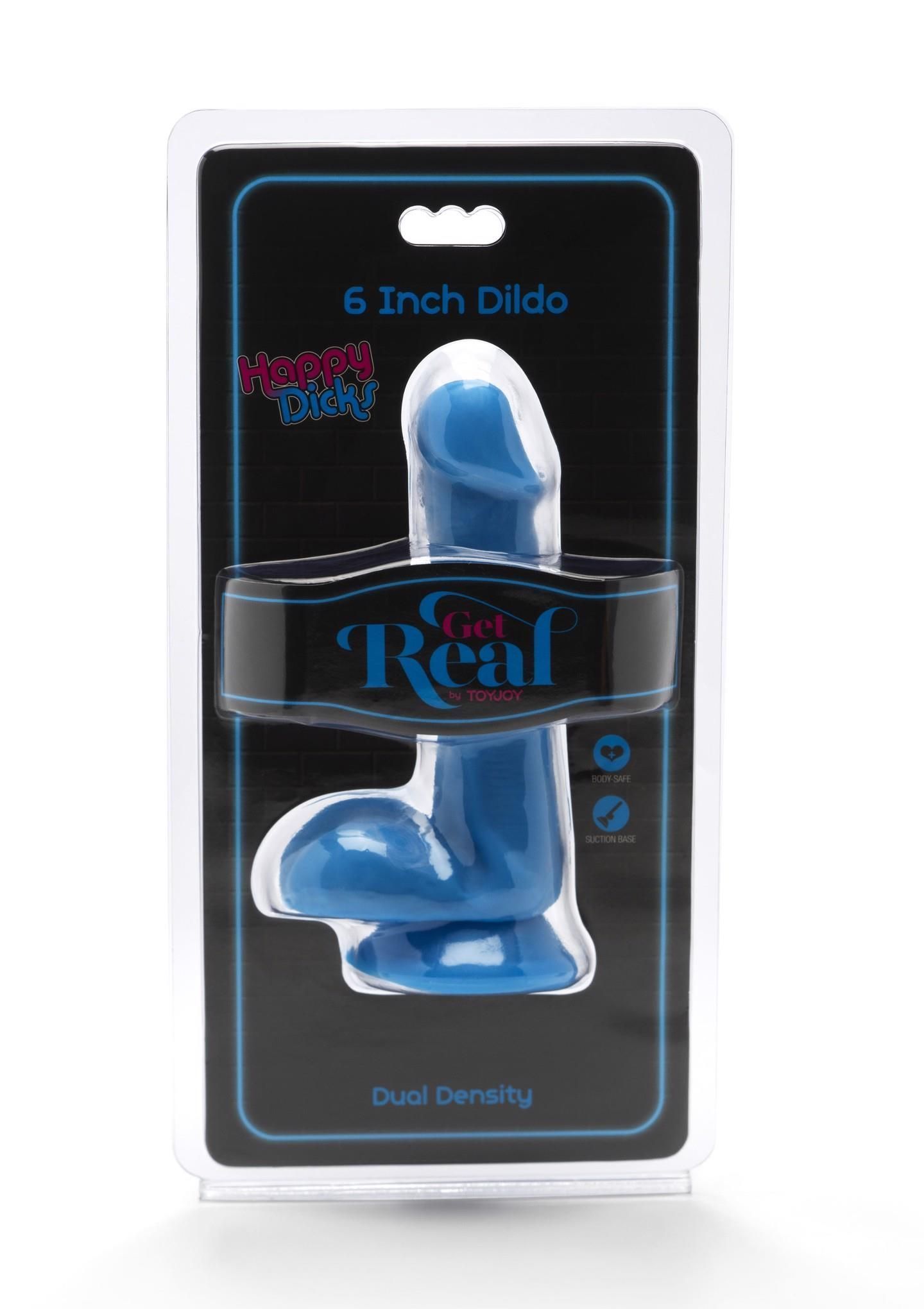 Фаллоимитатор Get Real Happy Dicks Dong 6 In, 15 см (голубой)