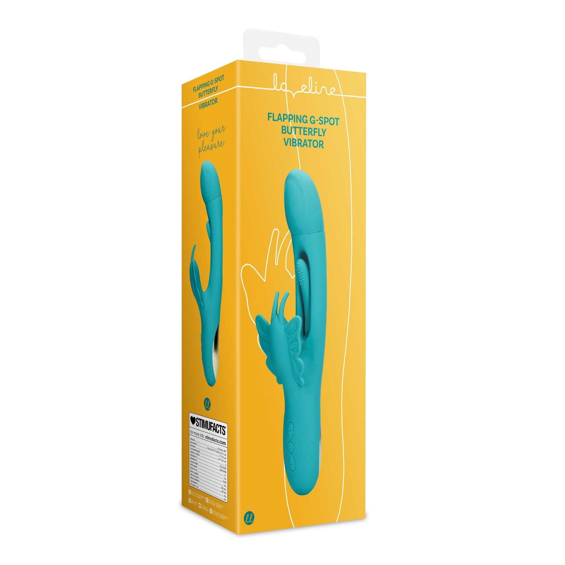 Вибратор Loveline Flapping G-Spot Butterfly, 25.7 см (бирюзовый)
