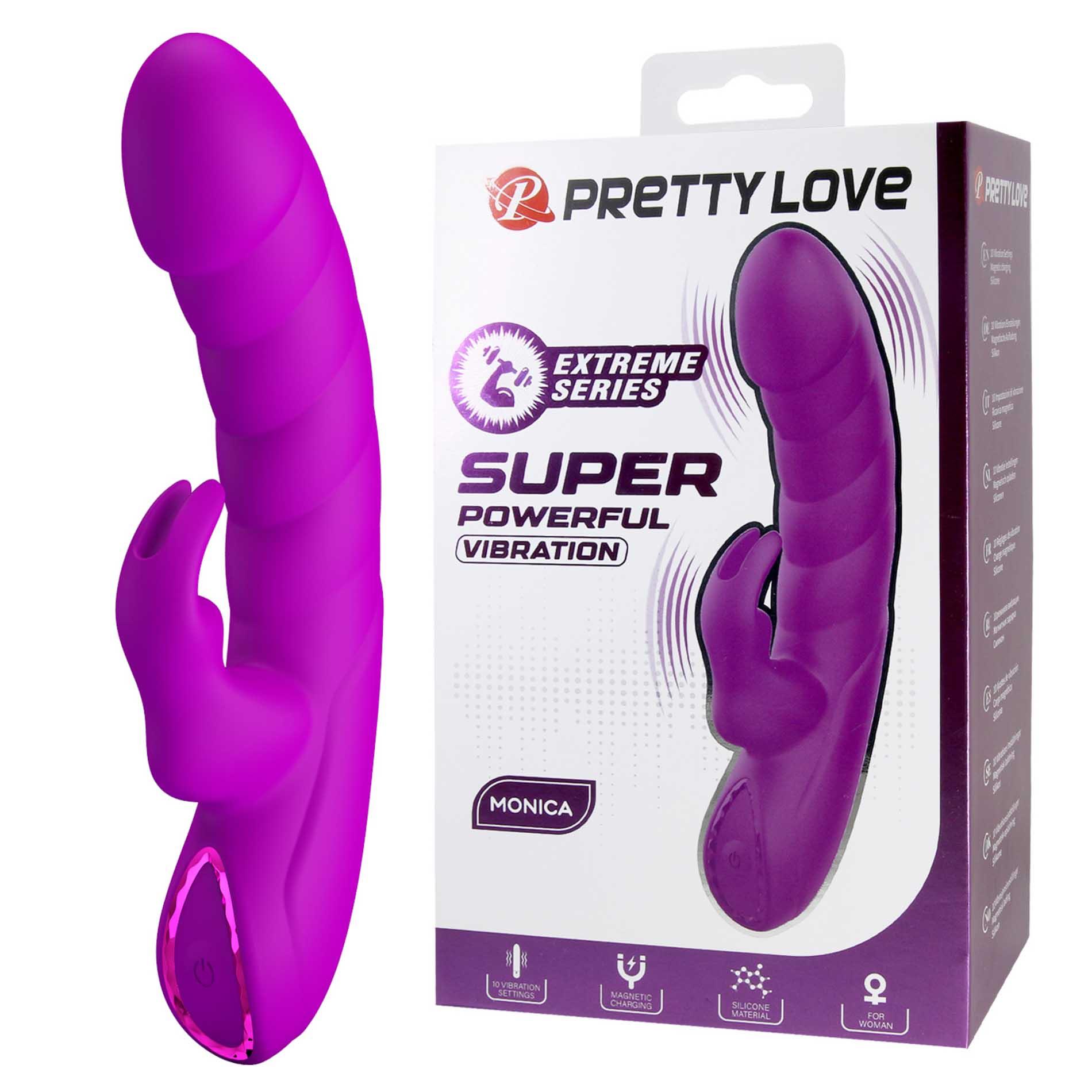 Вибратор-кролик Pretty Love Monica Extreme Series, 15.8 см (фиолетовый)
