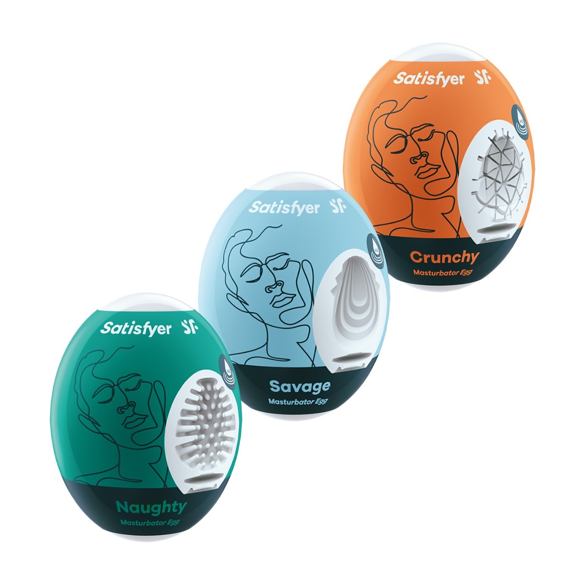 Набор мастурбаторов Satisfyer Masturbator Egg Set, 3 шт (белый)