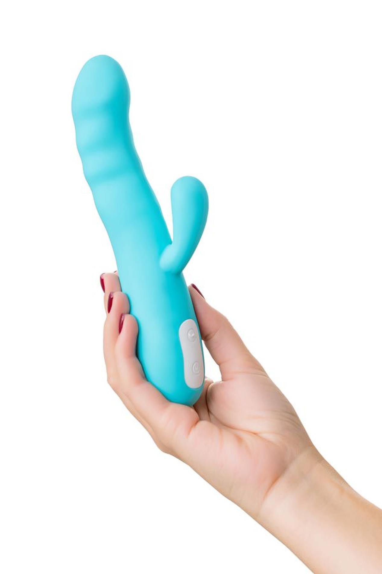 Toyfa Merry-Swi - Wibrator królik, Niebieski, 20.7 cm
