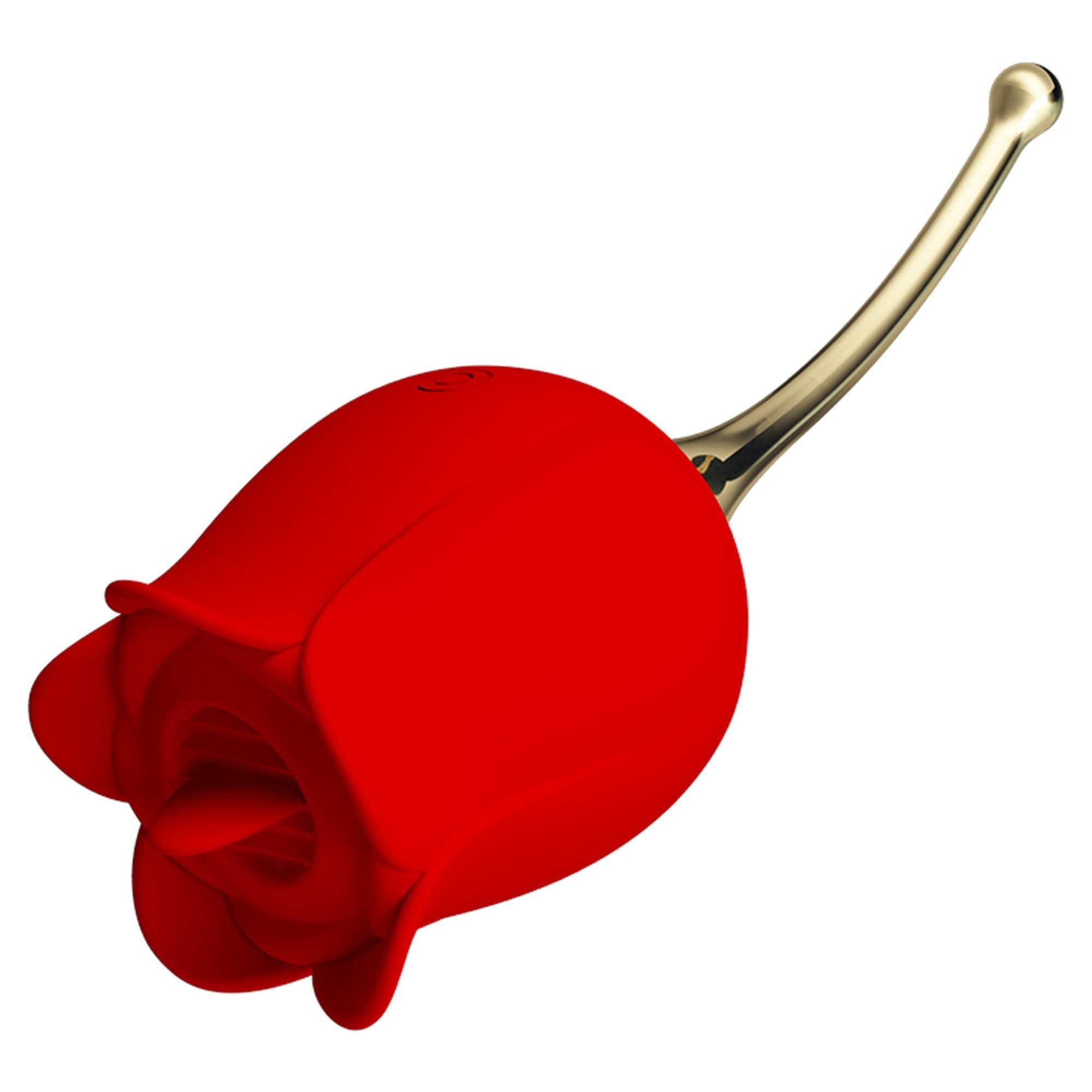 Кліторальний стимулятор Pretty Love Rose Lover Licking Stimulator, 14,2 см (червоний)