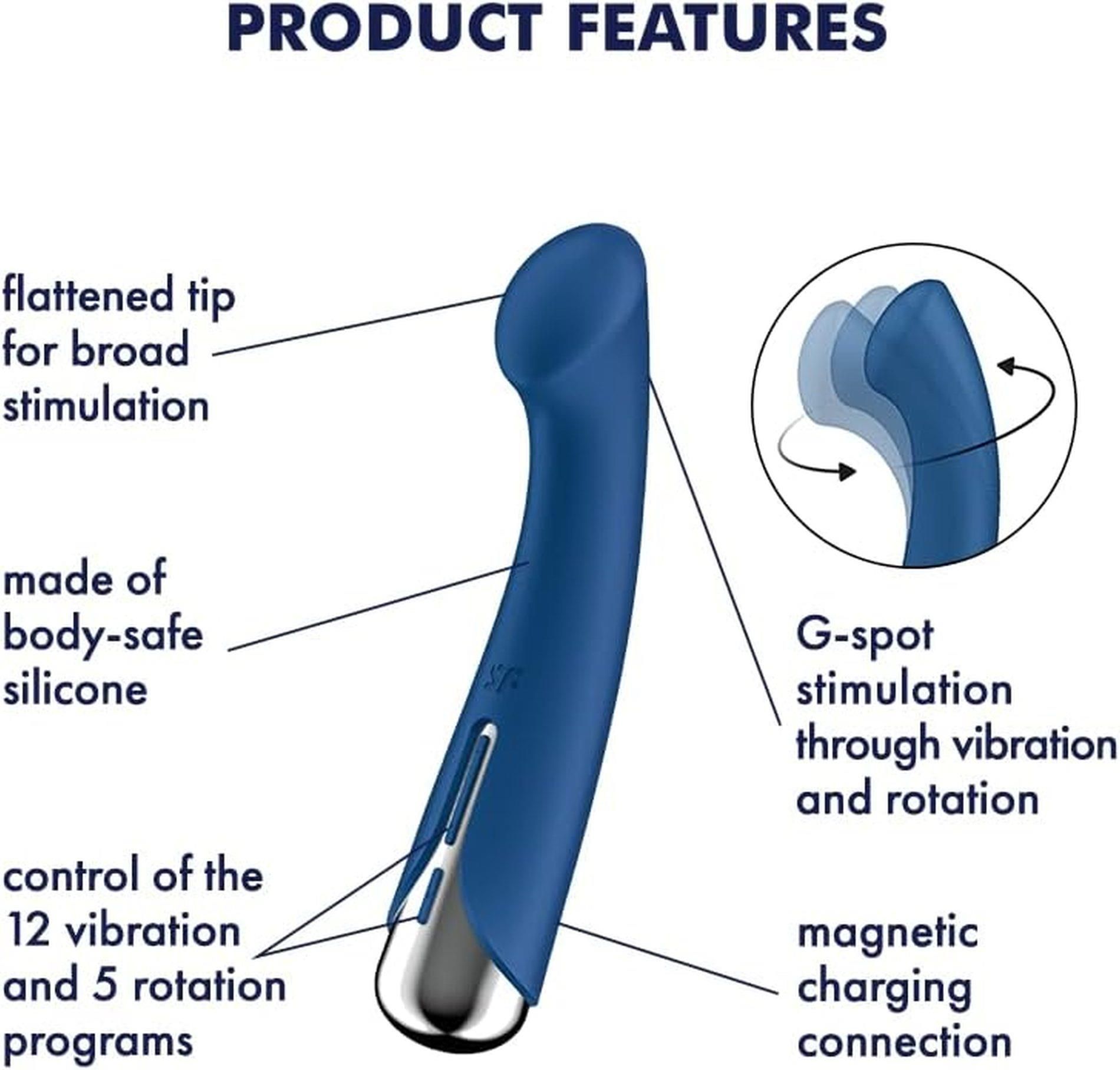 Вибратор Satisfyer Spinning G-Spot 1, 16,5 см (синий)