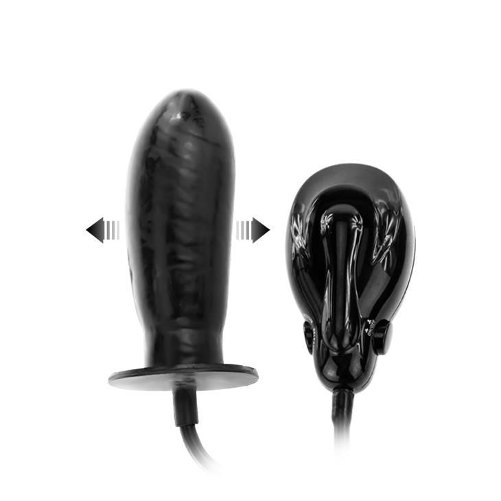Надувной фаллоимитатор с вибрацией LyBaile Inflateable, 20 см (черный)