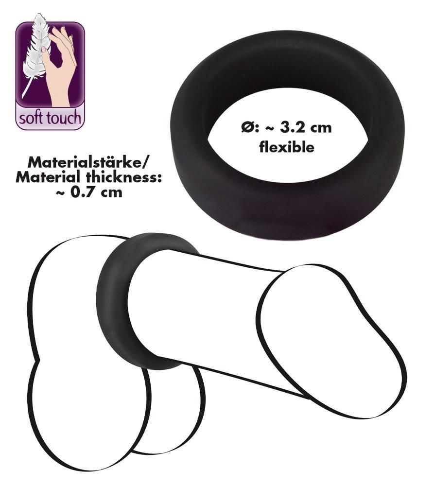Эрекционное кольцо Velvets Cock Ring, 3.2 см (черный)