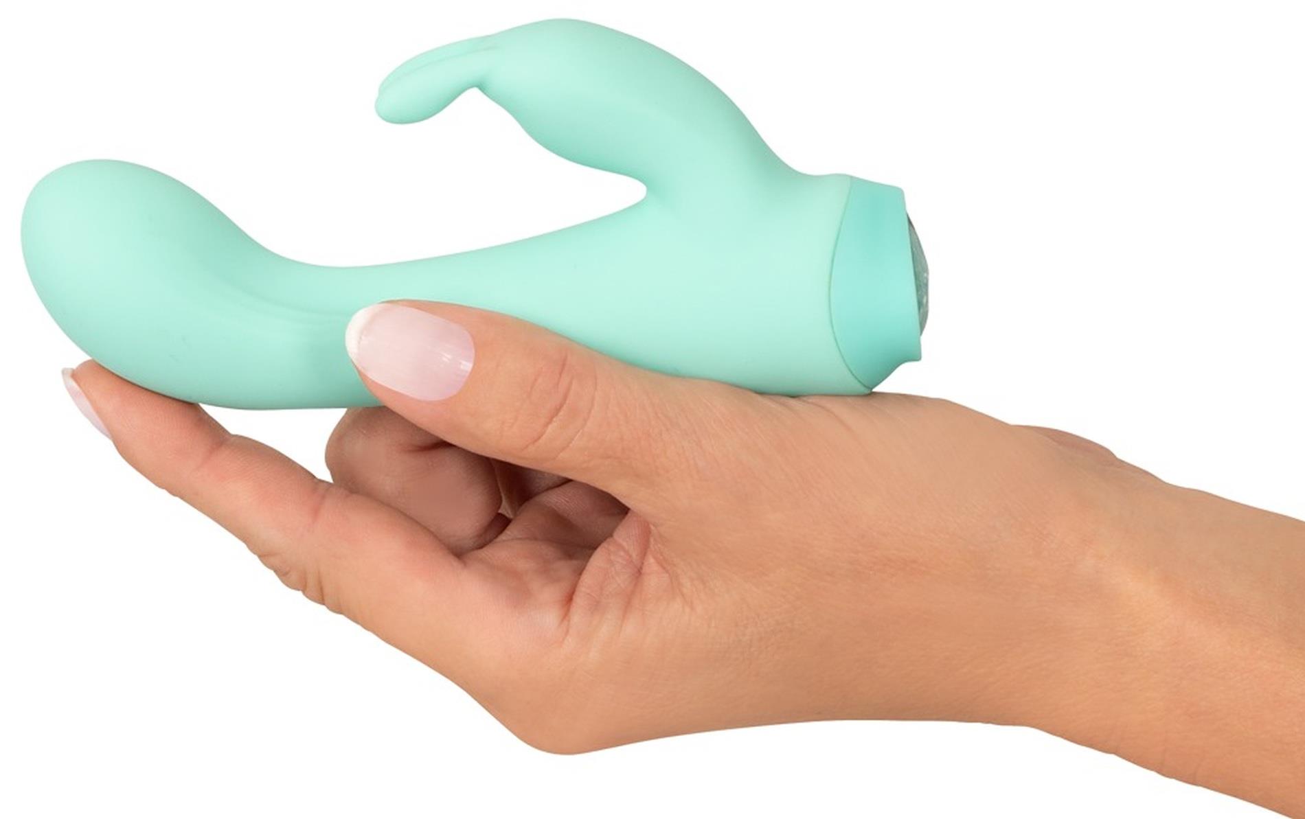 Вибратор-кролик Cuties Mini, 13,6 см (бирюзовый)