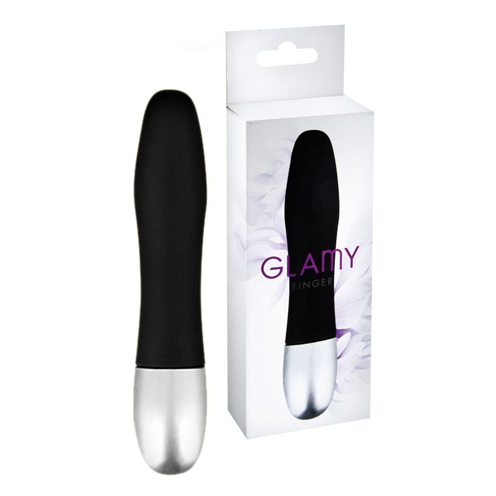Мини-вибратор Glamy Finger, 11 см (черный)