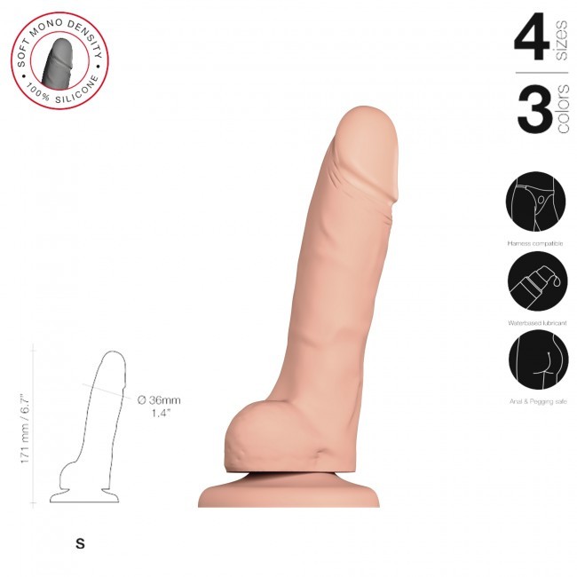 Фаллоимитатор Strap-On-Me Soft Realistic S, 17.1 см (телесный)