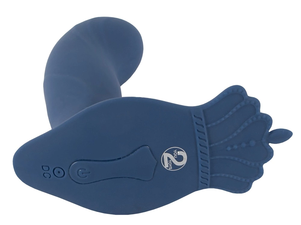 Стимулятор простаты You2Toys Vibrating Butt Plug With Nubs, 11.7 см (синий)