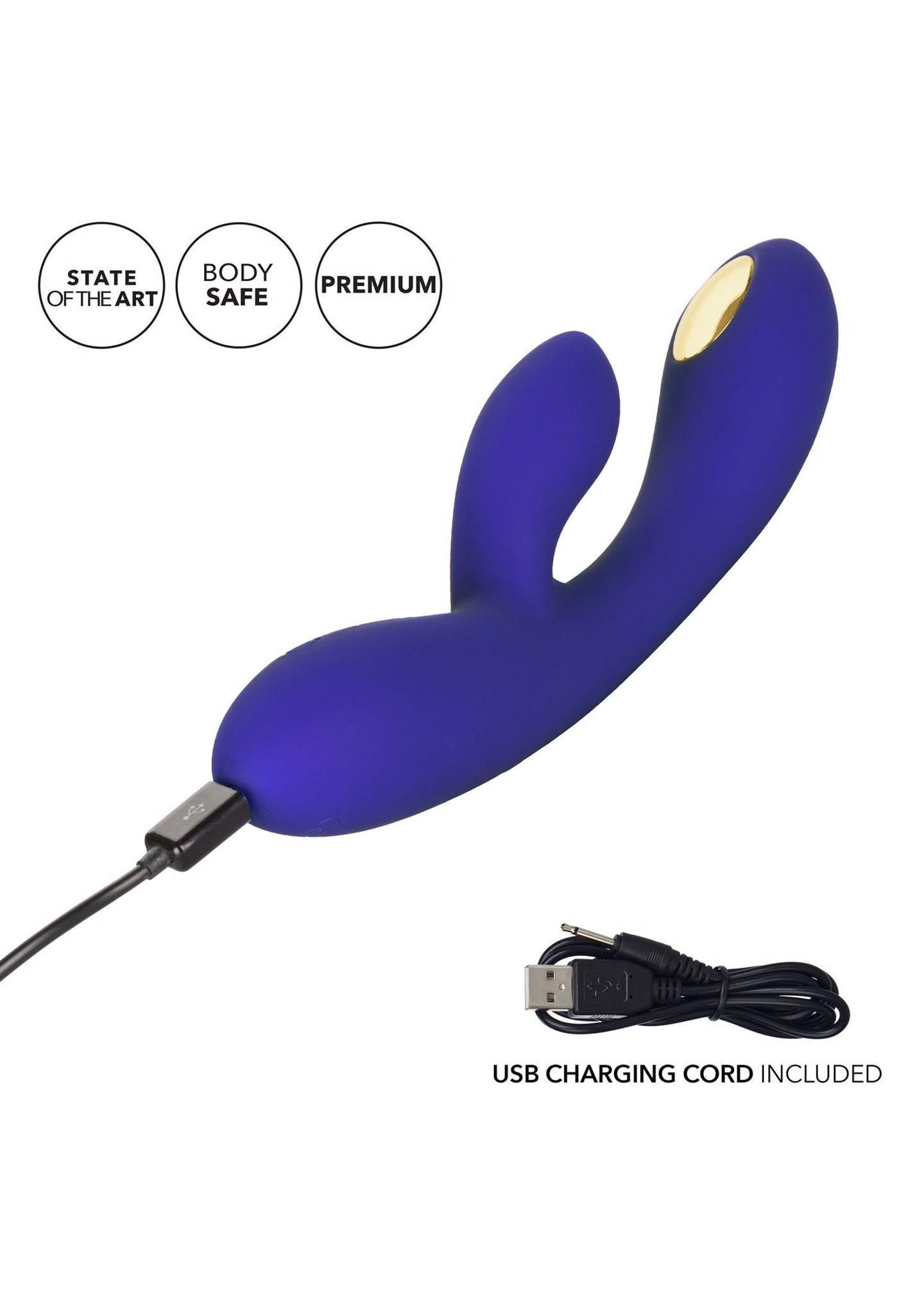 Вибратор-кролик CalExotics Impulse Estim Dual Wand, 21,5 см (фиолетовый)