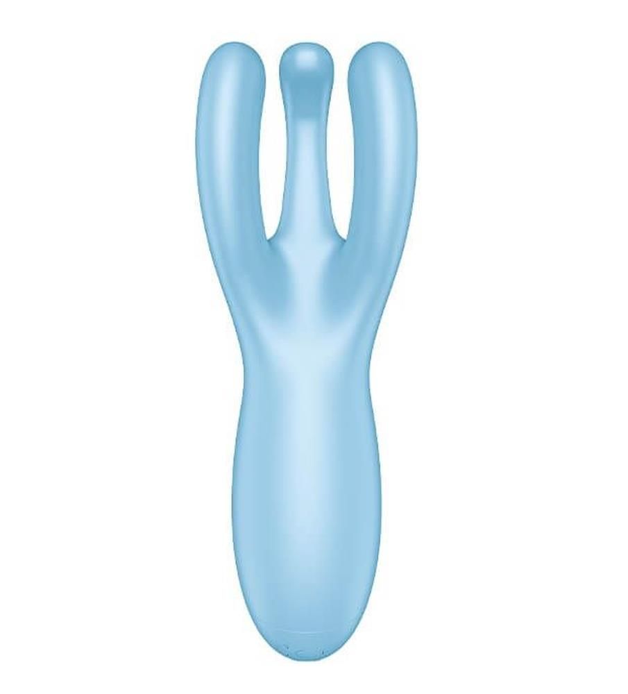Вибратор для клитора Satisfyer Threesome 4, 14 см (голубой)